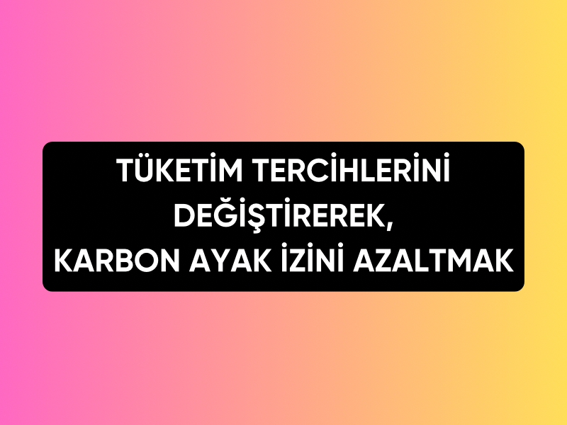 TÜKETİM TERCİHLERİNİ DEĞİŞTİREREK, KARBON AYAK